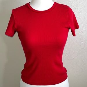 Brandy Melville Ribbed Baby Tee